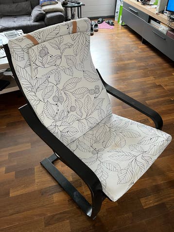 Comfortabele relaxfauteuil met bladprint