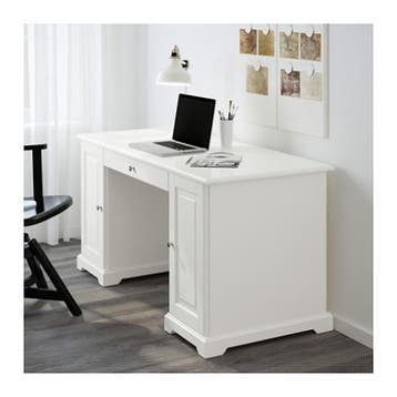 GRATIS: IKEA LIATORP bureau – wit, met opbergkasten en lade