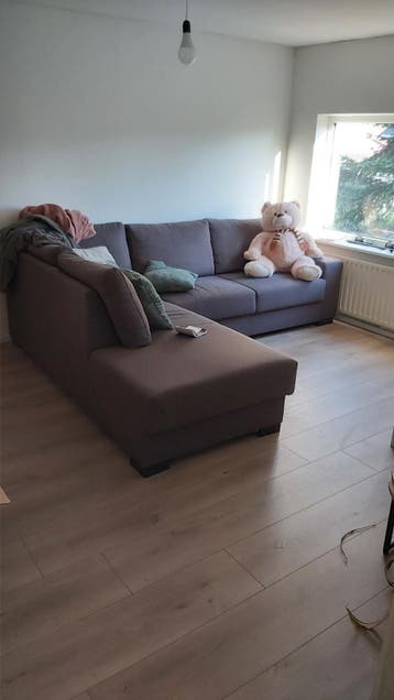Comfortabele Hoekbank - Bruin/Grijs Stof