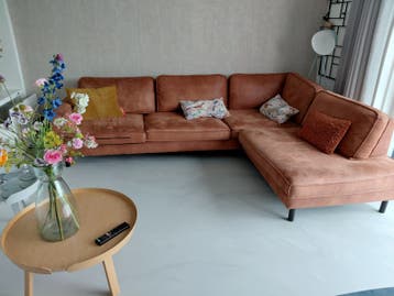 Comfortabele Hoekbank - Zachtbruin Stof