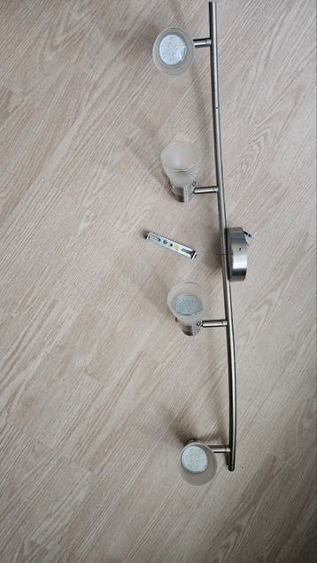 Moderne LED plafondlamp/spotbalk - Geborsteld metaal