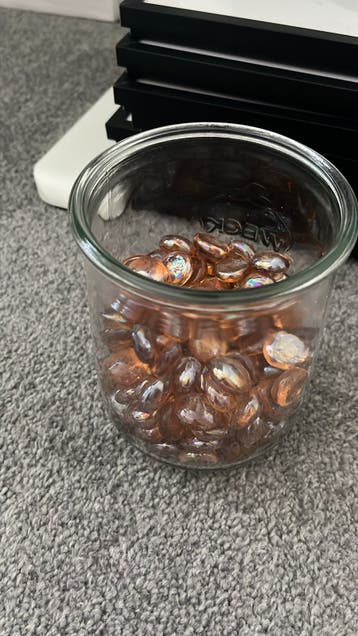 2 Weckpotten met siersteentjes