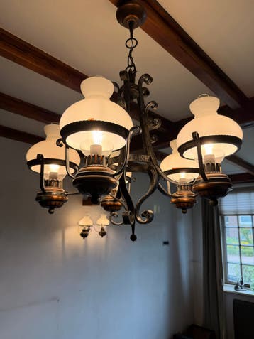 Complete set: Hanglamp en 2 muurlampen - Klassieke stijl