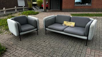 Moderne 2-zitsbank en fauteuil - Gratis af te halen