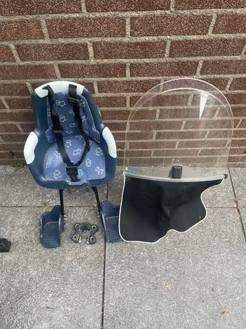 Fietsstoel voorzitje met windscherm en beugel
