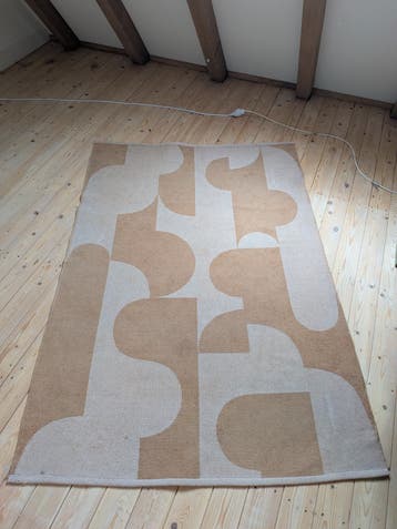 Modern Vloerkleed met Abstract Patroon - Beige/Crème