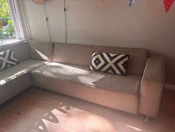 Goossens Hoekbank Taupe - 300 cm breed, gratis af te halen