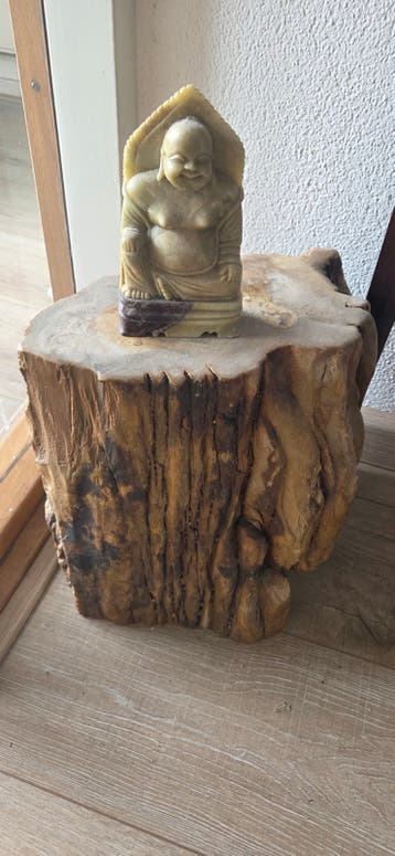 Boomstronk met boeddha beeldje gratis 40 cm hoog