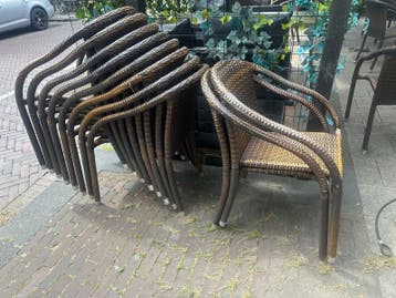 Stapelbare Terrasstoelen - Rotan Look - 10 stuks