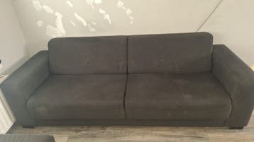 GRATIS! 3-zits bank en loveseat in antraciet