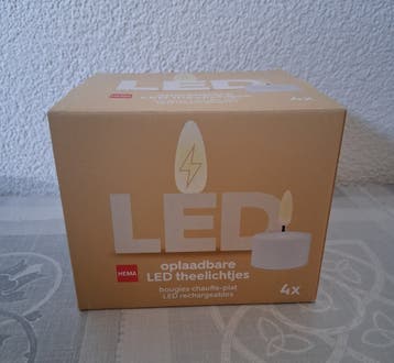 Led theelichten oplaadbaar, set van 4 Hema / GRATIS
