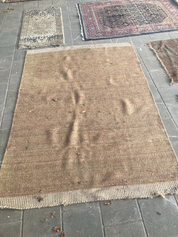 Wollen Vloerkleed - Bruin/Beige geel
