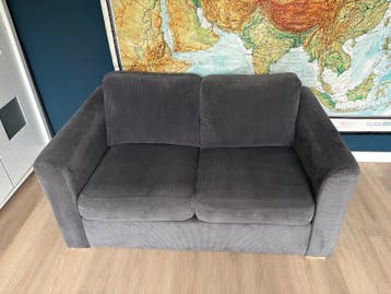 Comfortabele 2-zits bank in ribstof - Grijs