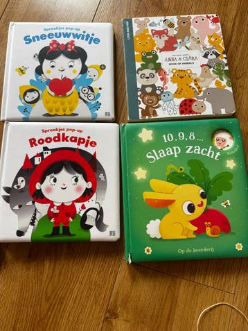 4 Kinderboeken: Sprookjes pop-up, Look and Find, Slaap zacht