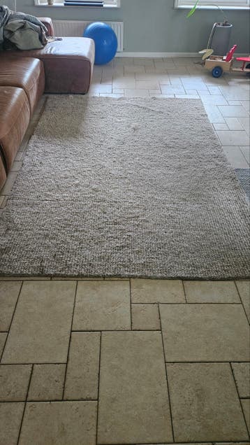 Beige wollen vloerkleed (3x2m) - Japandi stijl