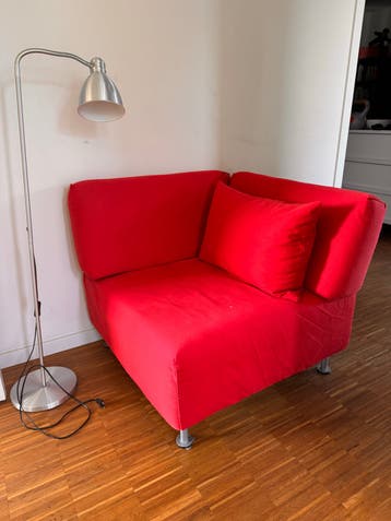 IKEA Knopparp 1-zitsbank rood