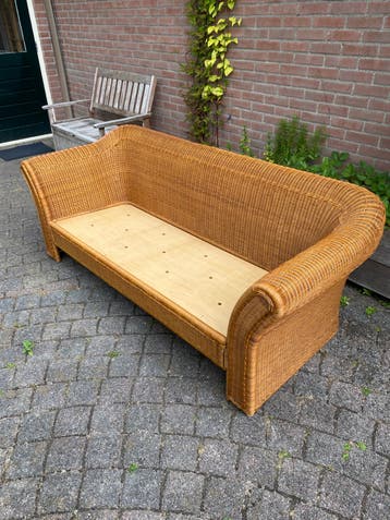 Rieten bank 195cm x 80 cm