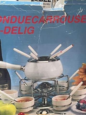 Vintage Fondueset Carrousel - gratis en Gezellig