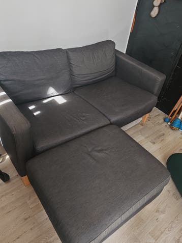 Compacte 2-zitsbank met chaise longue - Donkergrijs