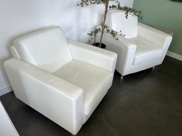 Gratis hoogwaardige lederen fauteuils in prima staat