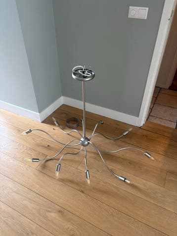 Oude Hanglamp met 10 armen, inclusief lampen
