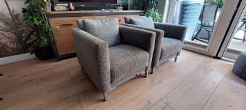 Gratis set van 2 comfortabele fauteuils - Grijs stof