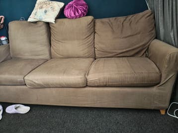 Comfortabele 3-zits bank, bruin