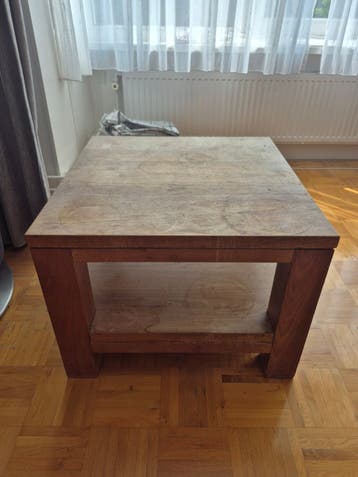 GRATIS: massief houten tafel teakhout.