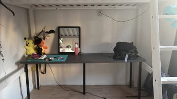 IKEA Bureaublad 200x60 cm grijs met 5 poten