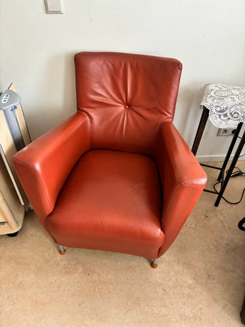 Lederen fauteuil gratis af te halen