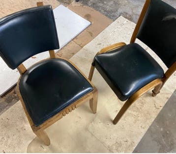 2 pracht lederen stoelen bow met lichte schade