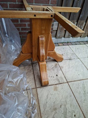 Robuust eikenhouten tafelonderstel - Gebruikt