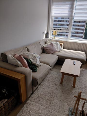 Comfortabele hoekbank met chaise longue