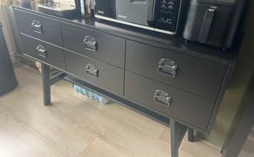 WOOOD dressoir Derby zwart - 45x140x44 cm
