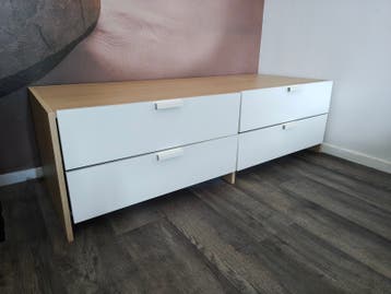 Gratis op te halen ladekast met 4 laden - Wit/Houtlook