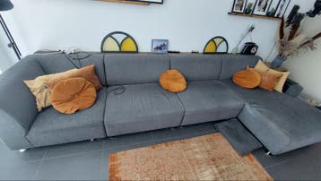 Modulaire Montel bank - Grijs stof - Flexibele opstelling