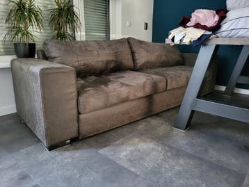 3-persoons bank bruin/grijs - voor de handige Harry