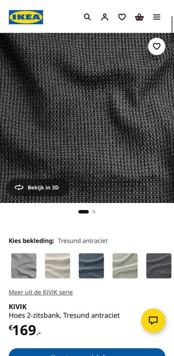 Hoes KIVIK 2-zits bank IKEA antraciet