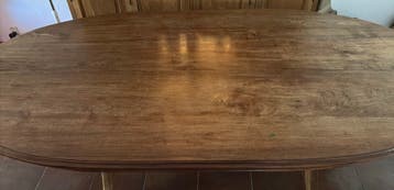 Gratis massief Teakhouten tafel deens ovaal bolpoten 240x120