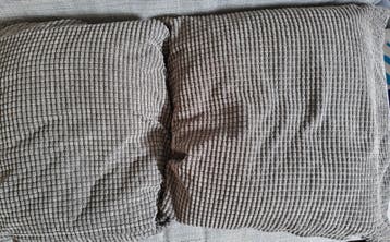 Kussens 60x60 cm met afneembare hoezen (antraciet/wit)