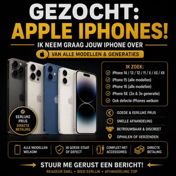 GEZOCHT: iPhone 11 t/m 16 | Ik koop jouw Apple iPhone!