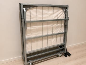 Folding Guest Bed with Mattress 90x200 cm – On Wheels