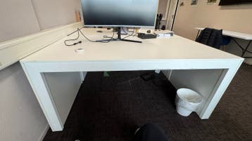 4x Wit Bureau 185x85cm - Ruim en Stevig