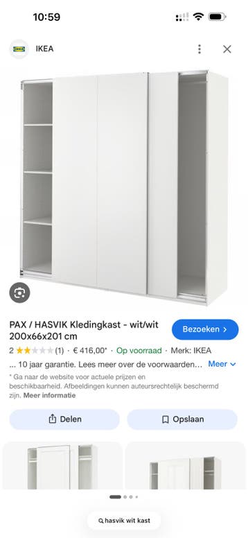 HASVIK kast Ikea alle onderdelen GRATIS 150x201 (150x58x201)