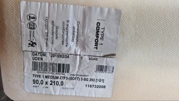 GRATIS! Matras kern Type 1 Comfort 90x210 cm SWISS SENSE
