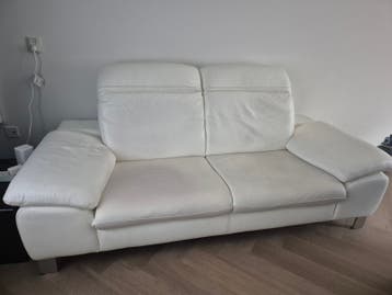 Witte leren 2,5 zitsbank