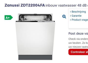 Zanussi vaatwasser, gratis, werkend (jaar 2018)