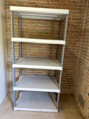 Stevige kunststof stellingkast met 5 planken