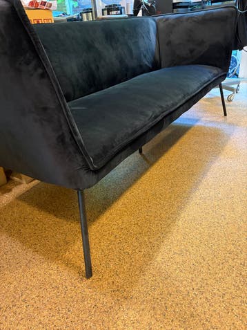 Stijlvolle Zwarte Fluweel Bank - 180 cm breed