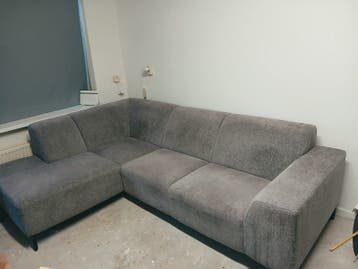 Grijze hoekbank - 80x255x175 cm